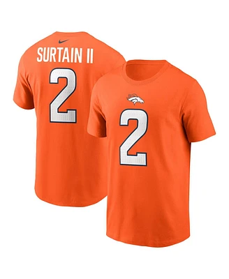 Nike Men's Patrick Surtain Ii Orange Denver Broncos Name Number T-Shirt