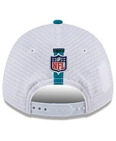 New Era Big Boys and Girls White/Teal Jacksonville Jaguars 2024 Nfl Training Camp 9FORTY Adjustable Hat