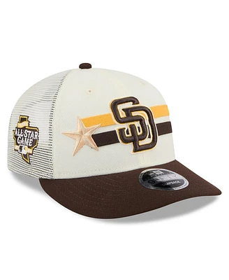 New Era Men's Cream/Brown San Diego Padres 2024 Mlb All-Star Game Workout Meshback Low Profile 9FIFTY Snapback Hat