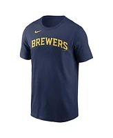 Nike Men's Brice Turang Navy Milwaukee Brewers Name Number T-Shirt