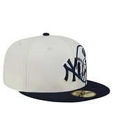 New Era Men's Cream/Navy York Yankees Lonestar 59FIFTY Fitted Hat