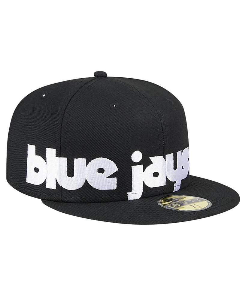 New Era Men's Black Toronto Blue Jays Checkered Undervisor 59FIFTY Fitted Hat