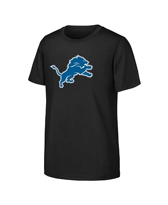 Outerstuff Big Boys and Girls Black Detroit Lions Primary Logo T-Shirt