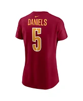 Nike Women's Jayden Daniels Burgundy Washington Commanders 2024 Nfl Draft First Round Pick Name Number T-Shirt