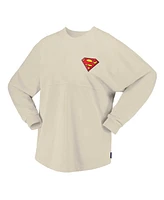 Spirit Jersey Men's and Women's Cream Superman Oversized Long Sleeve T-Shirt