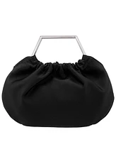 Nina Metal Handle Satin Pouch Bag