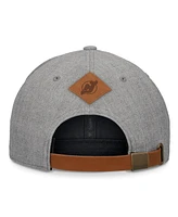 Fanatics Men's Heather Gray New Jersey Devils Elements A-Frame Leather Strapback Hat