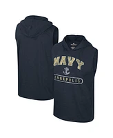 Colosseum Men's Heather Navy Midshipmen Varsity Sleeveless Hoodie Tank Top