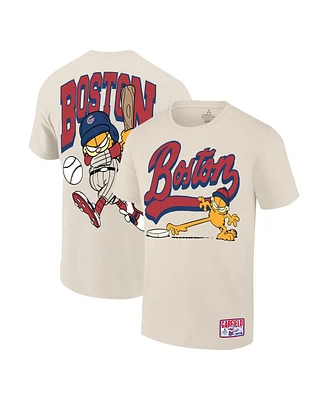 Ripple Junction Men's Cream Garfield Boston Baseball T-Shirt