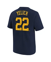 Nike Big Boys and Girls Christian Yelich Navy Milwaukee Brewers Home Player Name Number T-Shirt