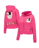 Freeze Max Women's Purple Mickey Friends Oversized Cropped Pullover Hoodie