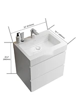 Streamdale Furniture Glossy White Integrated Solid Surface Basin