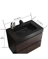 Streamdale Furniture Matte Black Integrated Quartz Basin: Modern Elegance for Your Bathroom