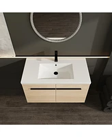 Streamdale Furniture 36" Oak Bathroom Vanity with Resin Countertop