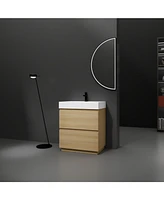 Modern 30" Bathroom Vanity with Single Sink and Double Drawer