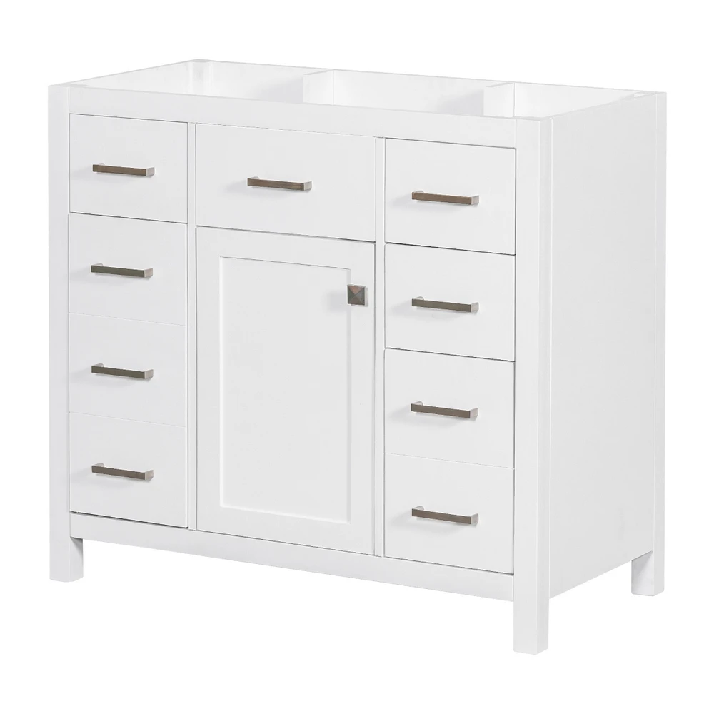 Streamdale Furniture 36" White Bathroom Vanity Cabinet with Ample Storage