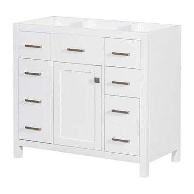 Streamdale Furniture 36" White Bathroom Vanity Cabinet with Ample Storage