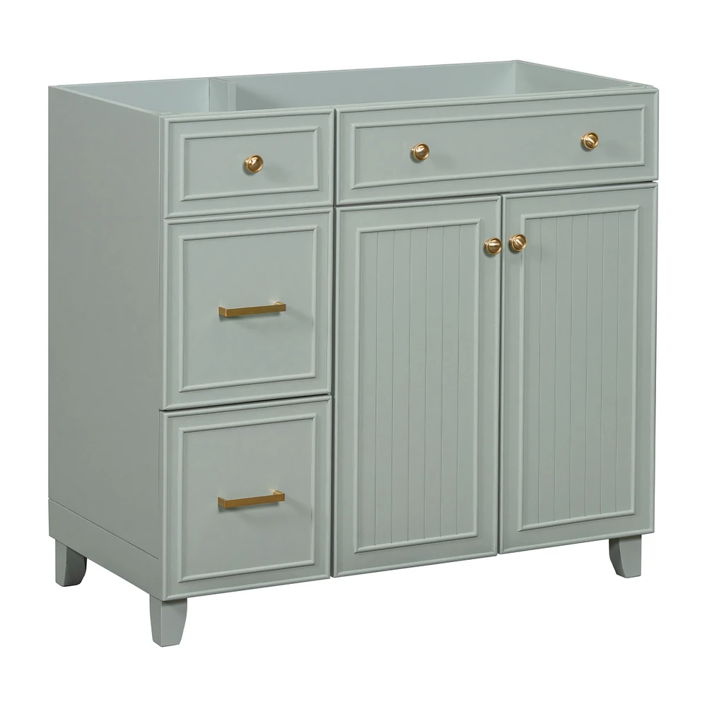 Simplie Fun 36" Blue Bathroom Vanity Cabinet with Ample Storage