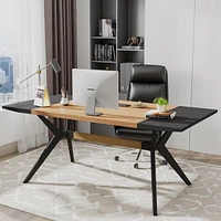 Tribesigns 63 Inch Executive Desk, Large Office Computer Desk with Thickened X-Shape Frame, Modern Working Table Business Furniture for Home Office, O
