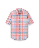 Hope & Henry Men's Organic Cotton Short Sleeve Poplin Button Down Shirt