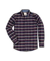 Hope & Henry Mens' Organic Long Sleeve Flannel Double Pocket Button Down Shirt