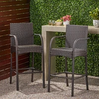 Cascada Outdoor Wicker Barstools (Set Of 2)