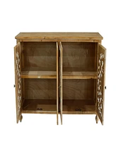 Streamdale Furniture 4-Door Accent Cabinet: Farmhouse Storage Credenza