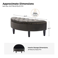 Hulala Home Anacleto Modern 43.3" Wide Bedroom Bench with Solid Wood Legs