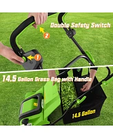Slickblue 16-Inch Electric Lawn Dethatcher and Scarifier with Collection