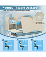 Slickblue Height Adjustable Kids Study Desk with Tilt Desktop for 3-12 Years Old