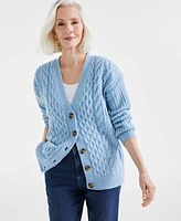 Style & Co Women's Cable-Knit Boyfriend Cardigan, Created for Macy's