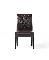 Streamdale Furniture Tufted Dining Chair With Espresso Legs