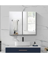 Streamdale Furniture 30x26" Double Door Mirror Medicine Cabinet, Recessed or Wall Mount