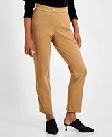 Ak Anne Klein Petite Mid-Rise Pull-On Straight-Leg Pants