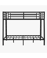 Streamdale Furniture Full Xl over Queen Bunk Bed, Sturdy Metal Frame, Noise Reduced, No Box Spring