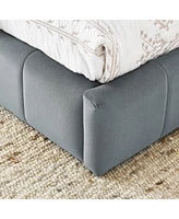Full Size Velvet Upholstered Daybed with Armrest