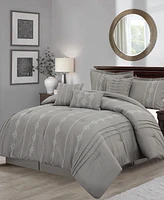 Closeout! Stratford Park Crocusveta Satin Embroidery 7-Pc. Comforter Set