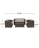 4-Piece Outdoor Sofa Set With Cushions And Coffee Table