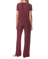 Tommy Hilfiger Women's 2-Pc. Short-Sleeve Ribbed Pajamas Set