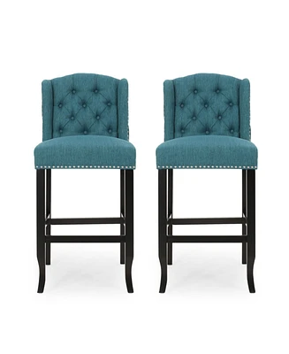 Simplie Fun Vienna Tufted Wingback Counter Stools, Set Of 2