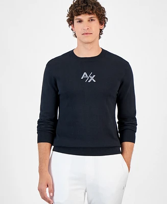 A|X Armani Exchange Men's Long Sleeve Logo Crewneck Sweater, Created for Macy's