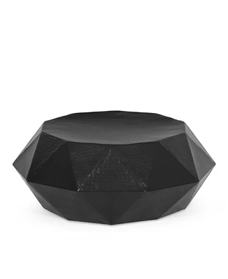 Simplie Fun Hammered Metal Polygonal Coffee Table