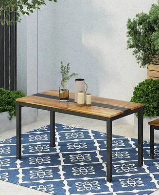 Streamdale Furniture Acacia Wood Dining Table With Industrial Frame