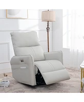 Streamdale Furniture 270° Power Swivel Glider Recliner with Usb Ports