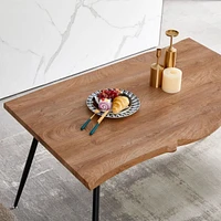 47" S-Shape Mdf Dining Table with Metal Legs