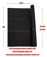4FT x 250FT Weed Barrier Fabric, Dual-Layer for Gardens