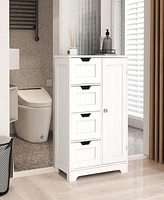 Streamdale Furniture White Freestanding Storage Cabinet with Adjustable Shelves, Drawers, and Door