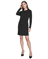 Halston Women's Patch-Pocket Long-Sleeve Knit Dress