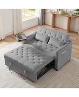 Simplie Fun Modern Velvet Sofa Bed with Adjustable Positions