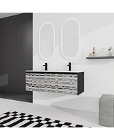 48'' Wall-Mounted Bathroom Vanity with Soft-Close Doors
